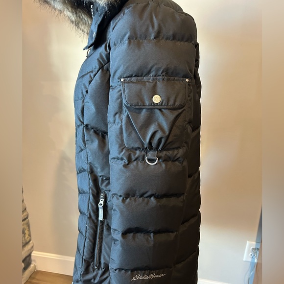 Eddie Bauer Down Parka with removable faux fur hood; size Petite XL. - Picture 8 of 14